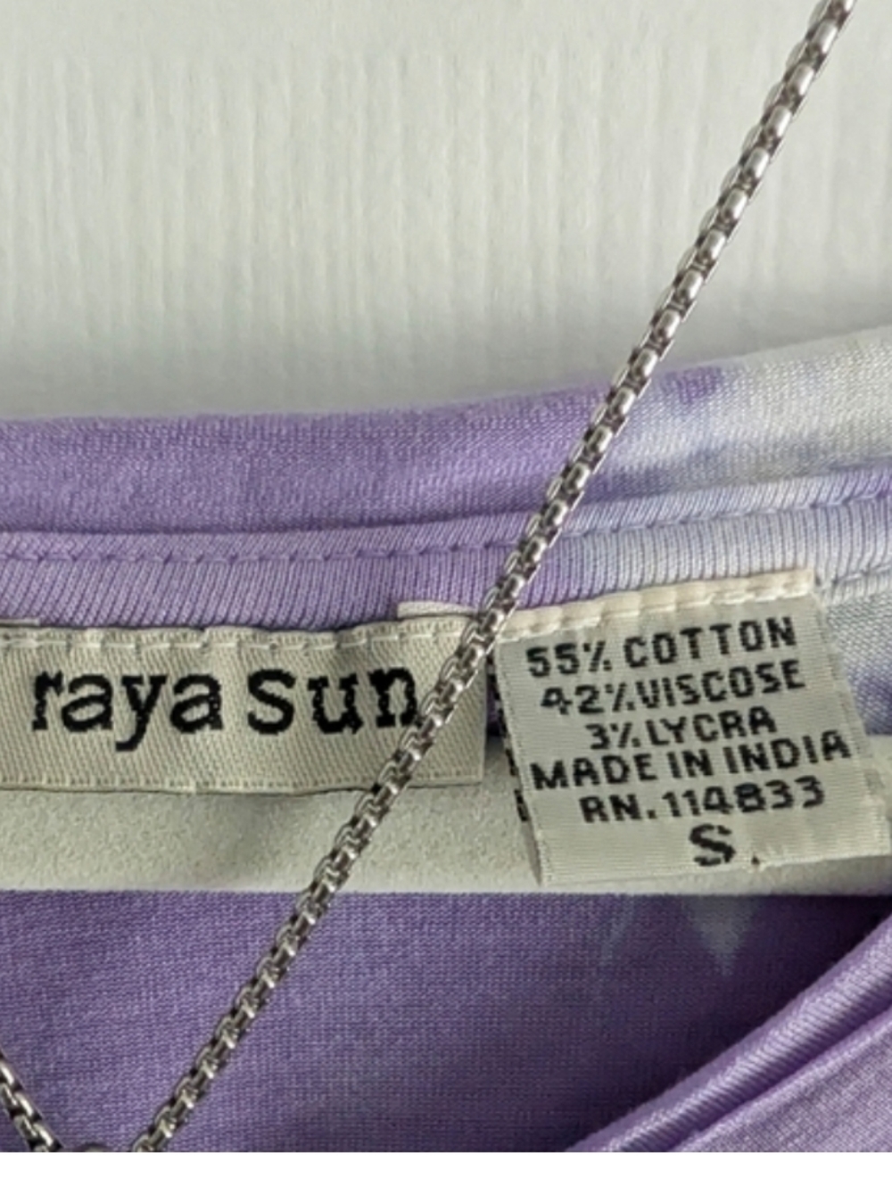 RayaSun Purple Lilac Crop Tie-Dye V-Neck Cap Sleeve Top Small Knit Top Festival - Picture 2 of 8